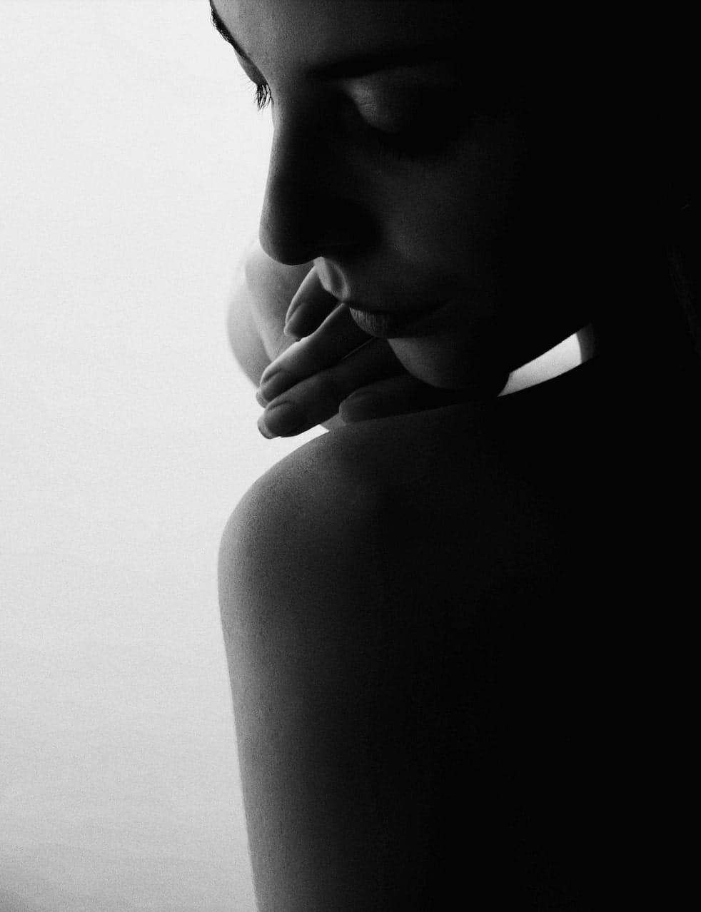 elegant woman portrait fine-art black and white photogra